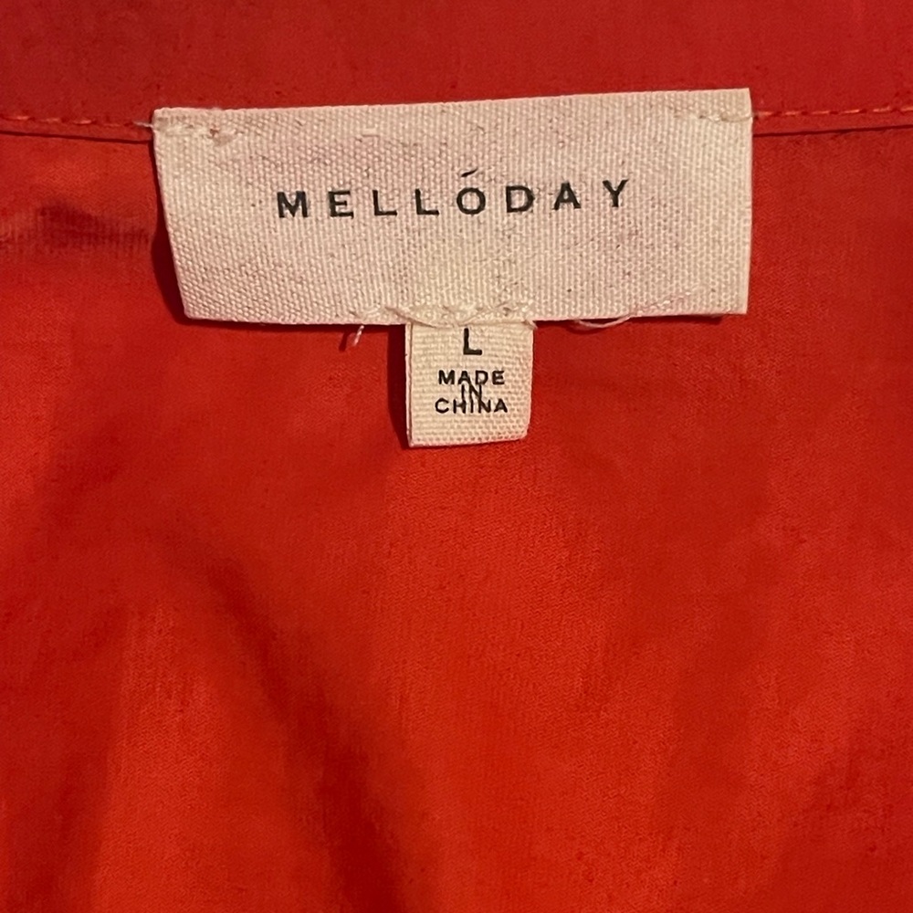 MELLODAY Bright Orange Short Sleeve Maxi Shirt Dress - Picture 4 of 4